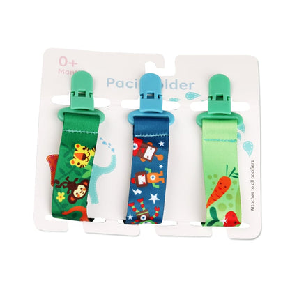 Pacifier clips with cartoon motifs - 3-pack