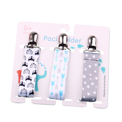 Pacifier clips with cartoon motifs - 3-pack
