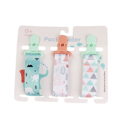 Pacifier clips with cartoon motifs - 3-pack