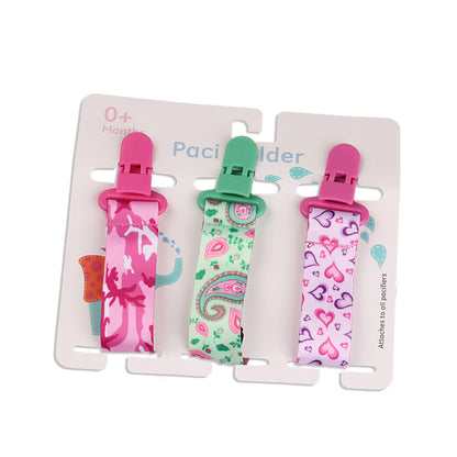 Pacifier clips with cartoon motifs - 3-pack