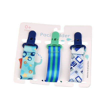 Pacifier clips with cartoon motifs - 3-pack