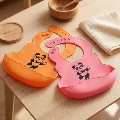 Lebensmittelechte Silikon-Lätzchen für Babys mit Speicheltasche