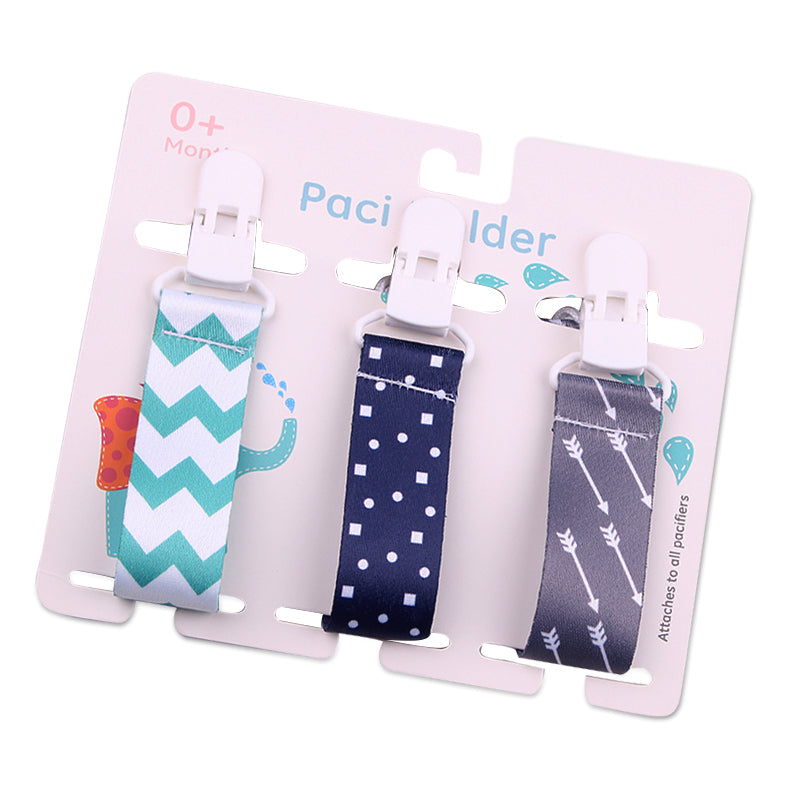 Pacifier clips with cartoon motifs - 3-pack