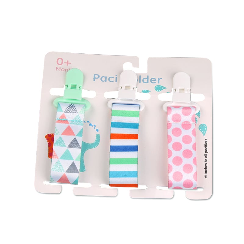Pacifier clips with cartoon motifs - 3-pack