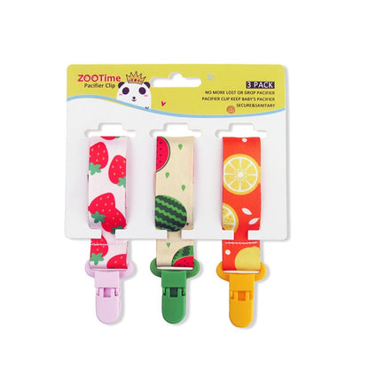 Pacifier clips with cartoon motifs - 3-pack