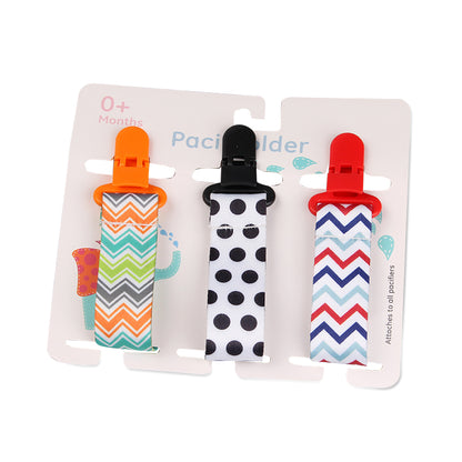 Pacifier clips with cartoon motifs - 3-pack