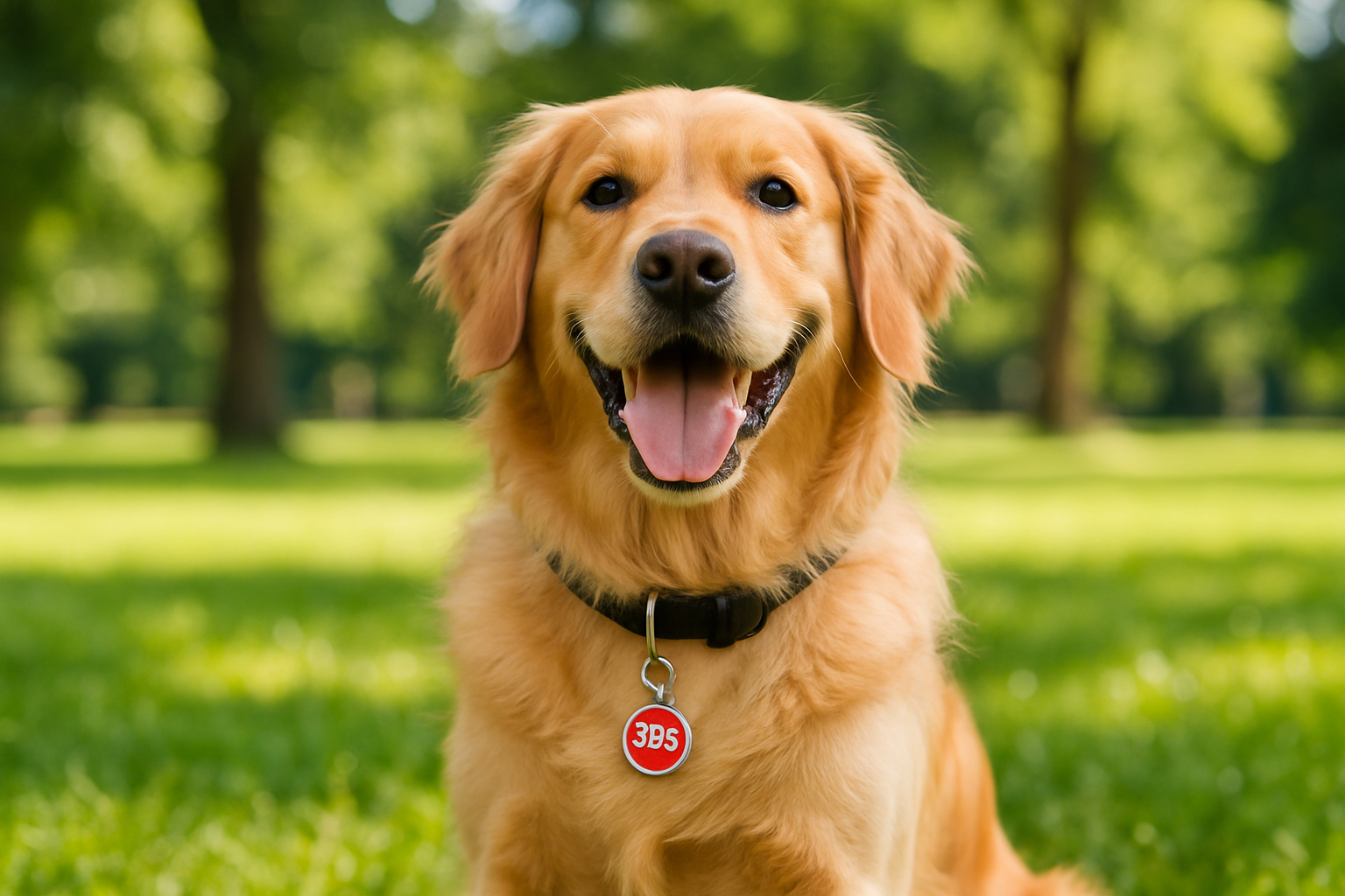 Golden Retriever mit SOS-Marke