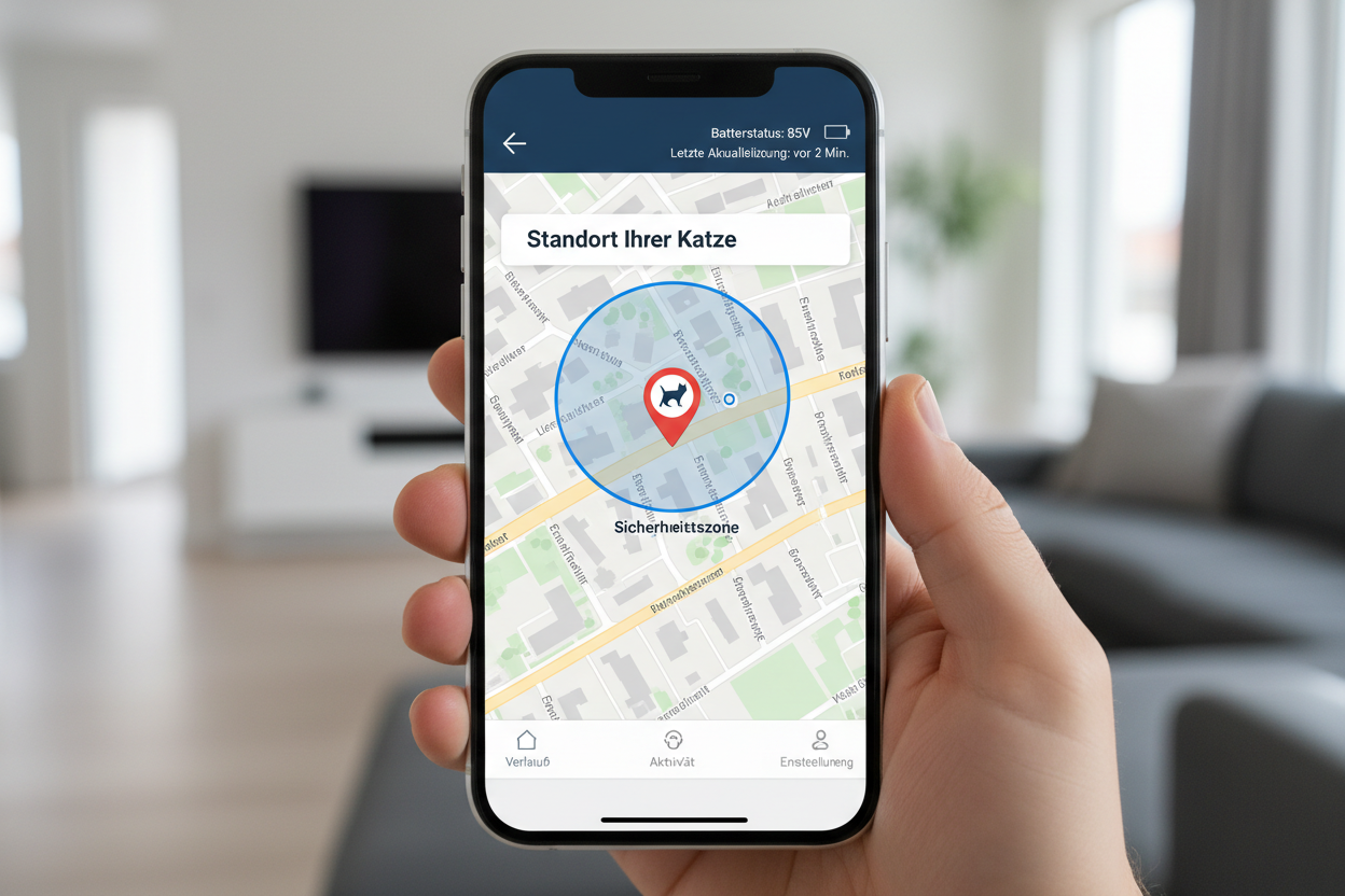 GPS-Tracker App Oberfläche auf Deutsch