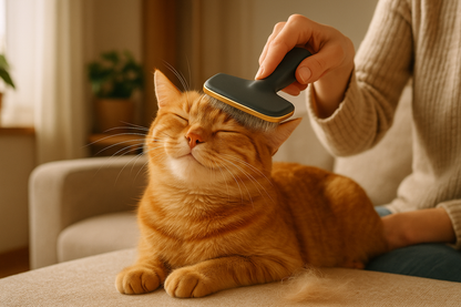 Katze beim Bürsten - Lifestyle