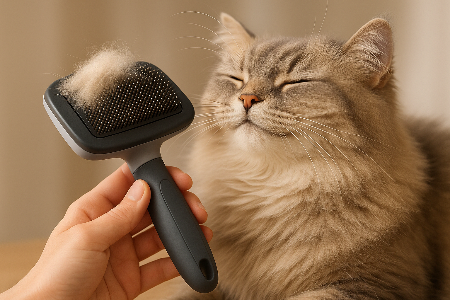 Katze wird gebürstet